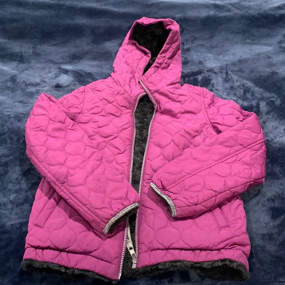 Girls purple reversible London Fog coat - Picture 1 of 4